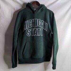 Michigan State Official Unisex Green/Silver Hoodie Block Letter Sherpa, Size M